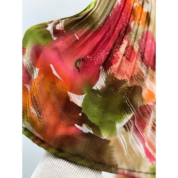 Maggie Barns 1X 18/20 W colorful lightweight floral button down has stretch - Picture 2 of 7